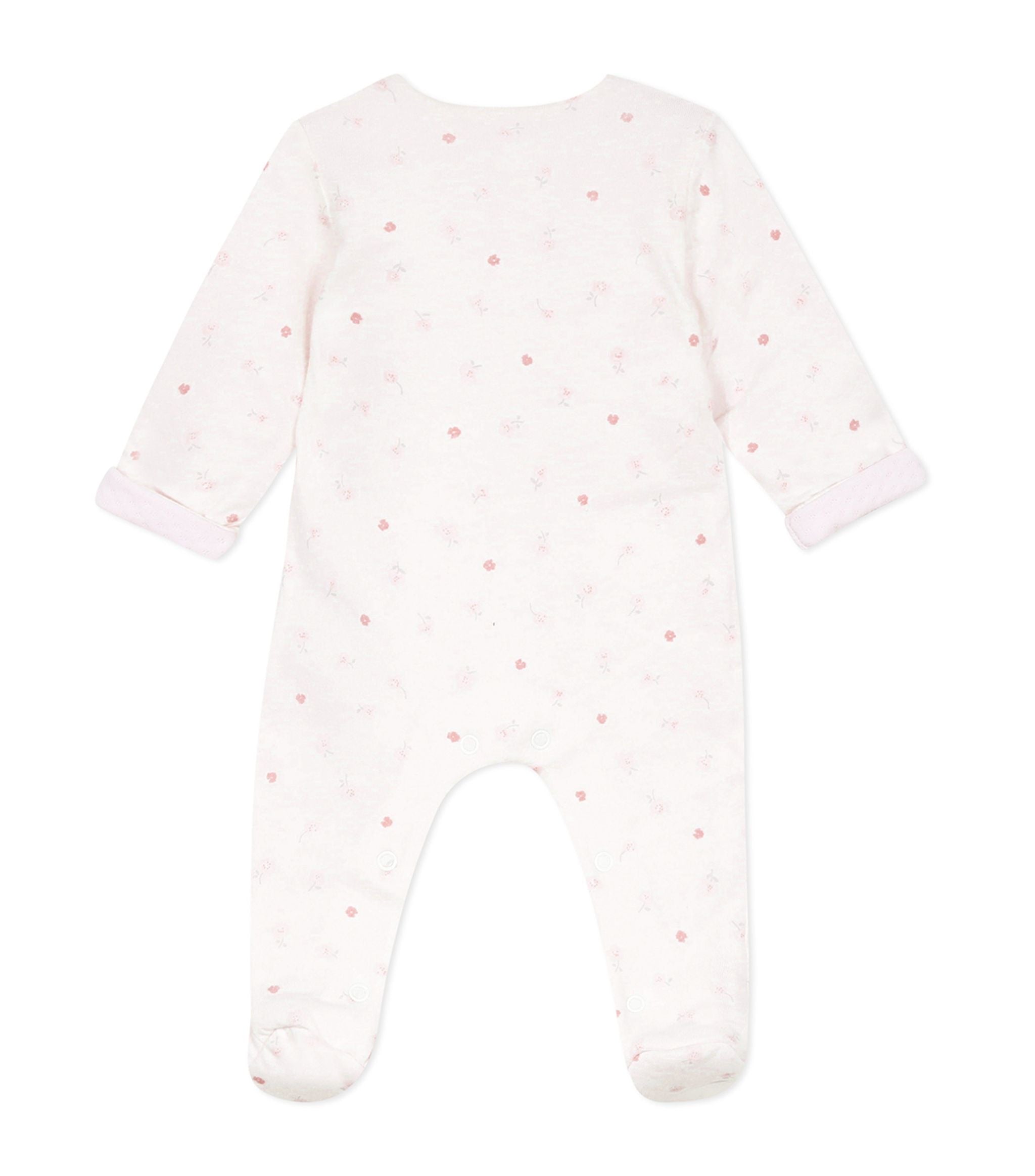 Absorba pink quilted sleepsuit 