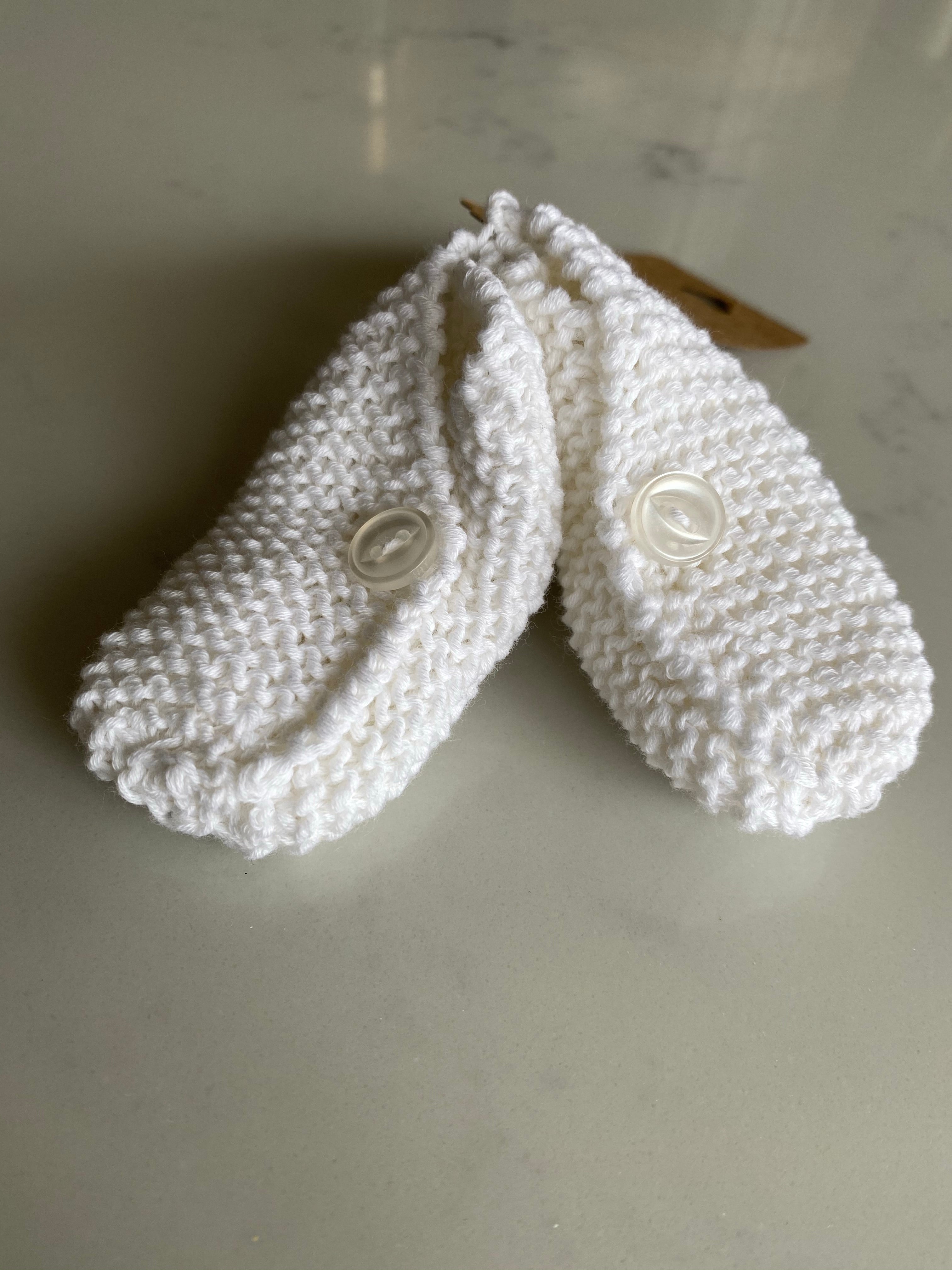 Handmade knitted booties