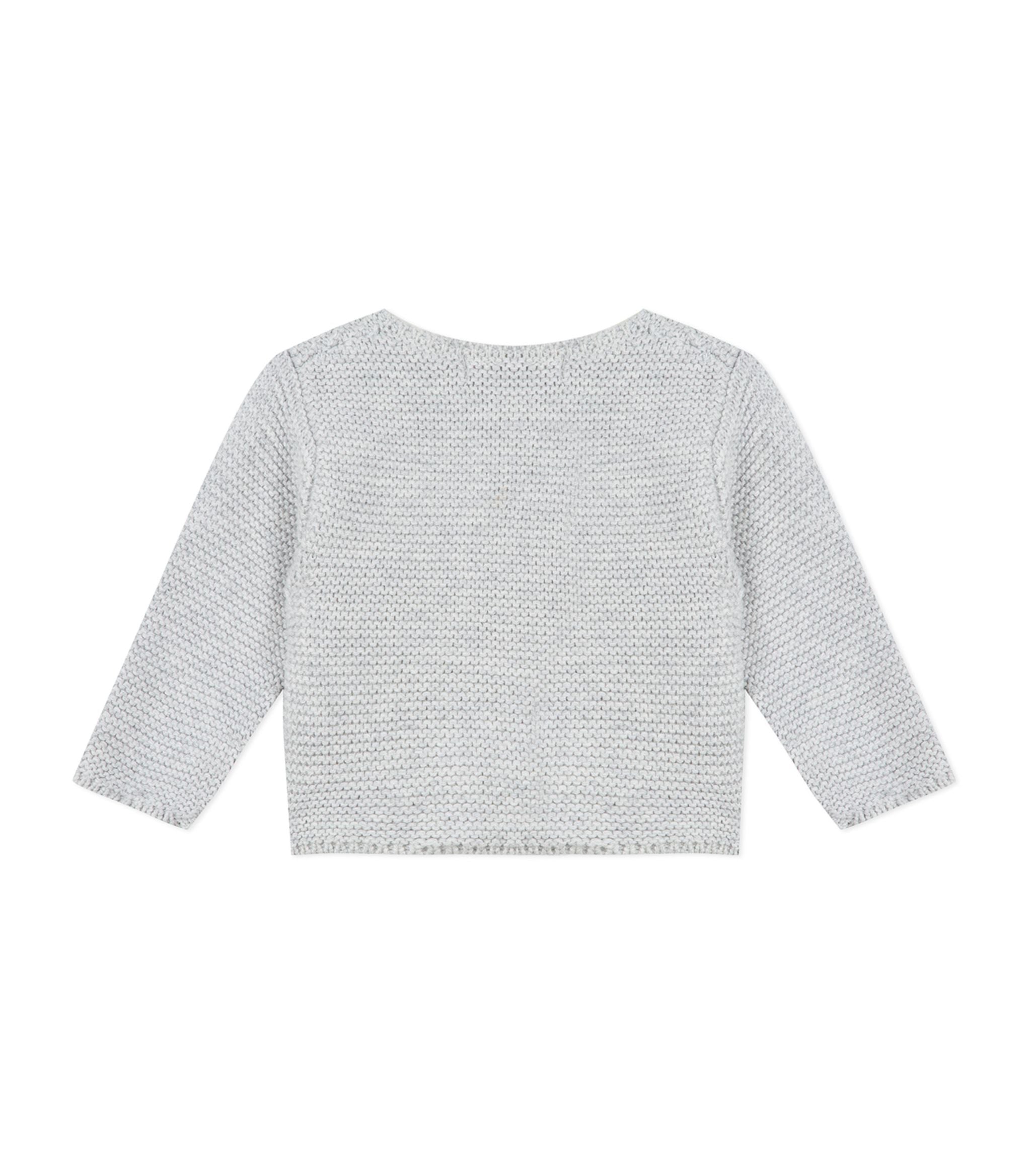 Garter Knit Light Grey Cardigan