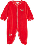 Christmas Velour Sleepsuit - last one in 6-9 months