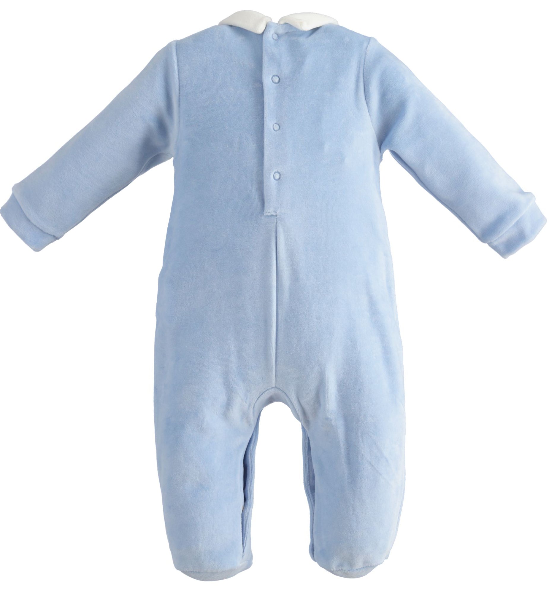 pure baby blue and white sleepsuit by minibanda