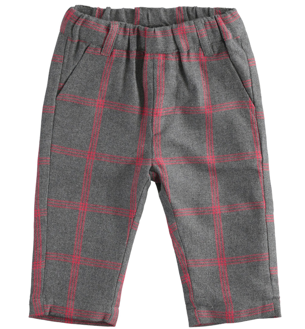 Grey and Red Check Trousers