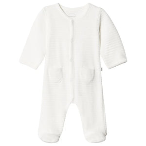 absorba white ribbed baby grow 