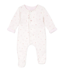 Absorba pale pink floral sleepsuit