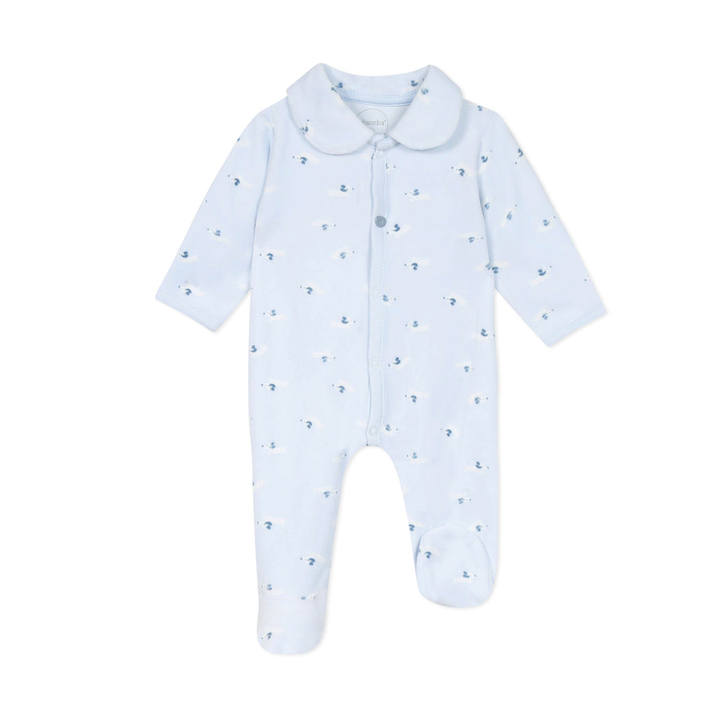 Velvet Puppy Print Sleepsuit