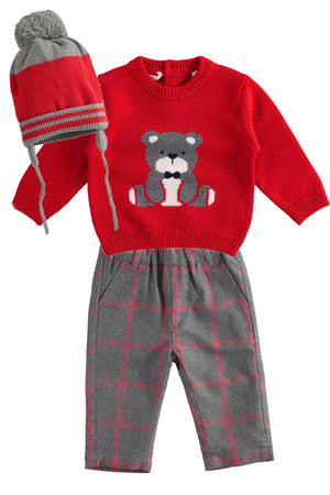 Red Teddy Bear Knitted Sweater