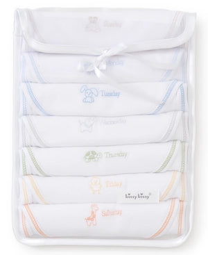 kissy kissy days of the week bib set