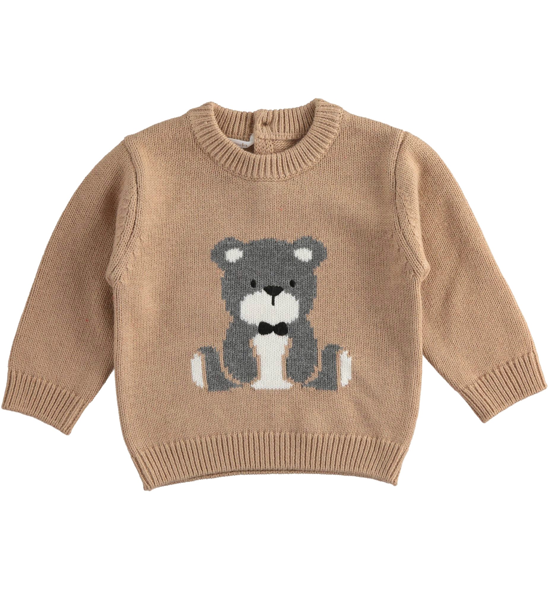Beige Teddy Bear Knitted Sweater – Pure Baby - Main Image