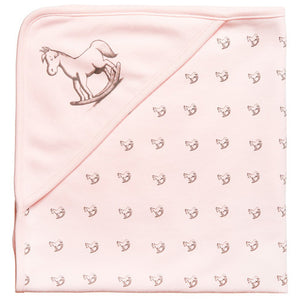 The Little Tailor Rocking Horse Print Swaddling Blanket