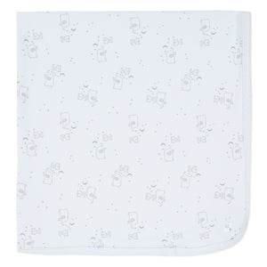 Elephants Printed Blue Blanket