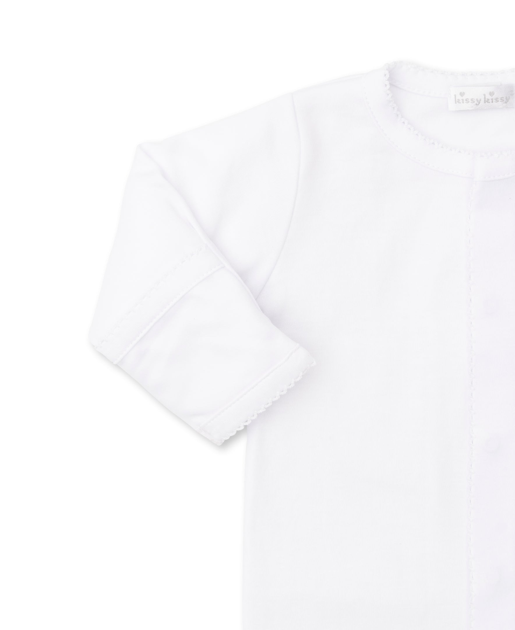 Pure White Cotton Sleepsuit with Pique Rabbit Embroidery