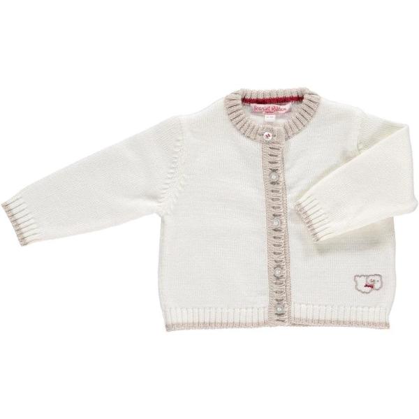 Scarlet Ribbon Merino White & Oatmeal Cardigan