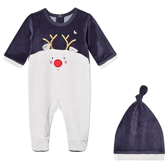 Reindeer Sleepsuit Set - Navy